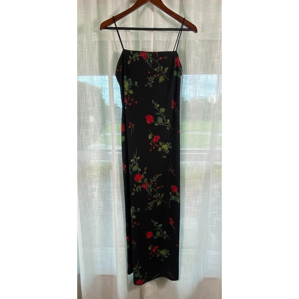 Arianna Rachel Kaye Ladies 8‎ Petite Long Black Floral Maxi Evening Gown Elegant